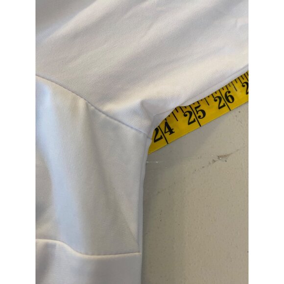 Eloquii Dress White Long Sleeve Keyhole Front Tie Back Neck Size 26 - Picture 9 of 14